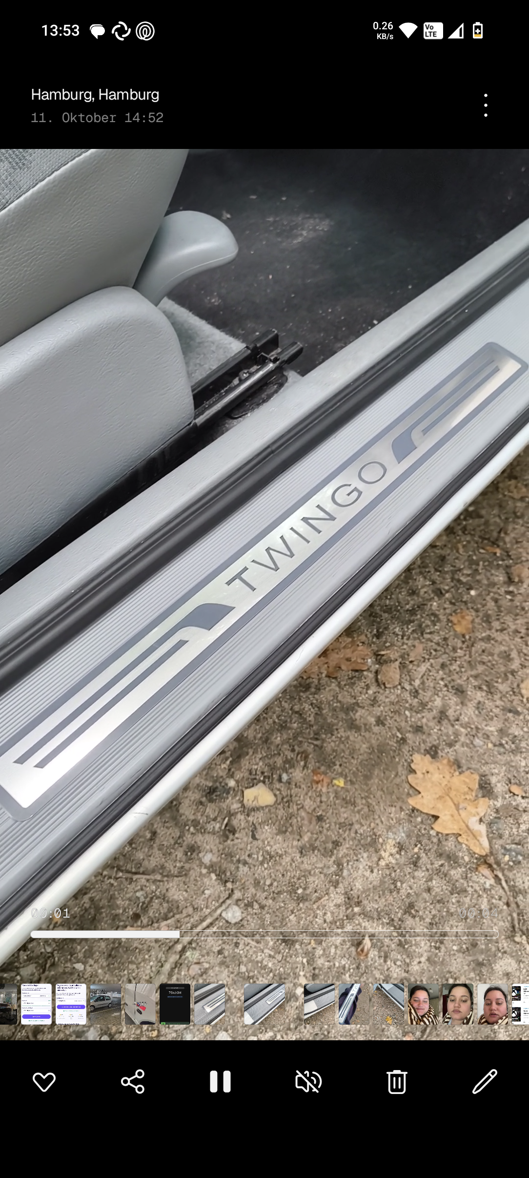 Renault Twingo Door Sill Scuff Plates / Door Edge Protection (4-Piece Set)