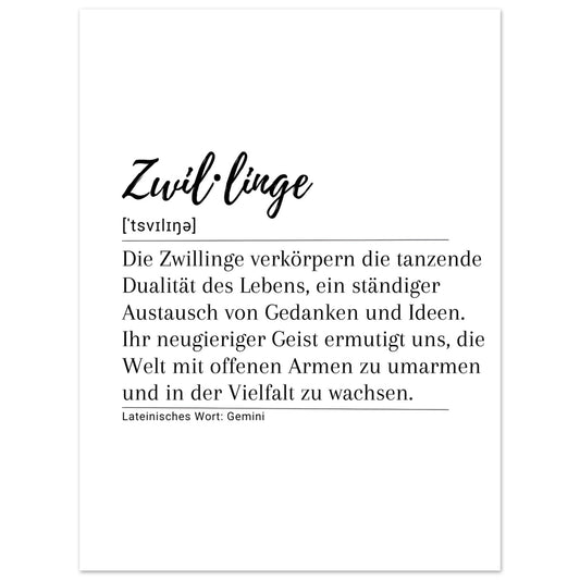 Zwillinge - Poster