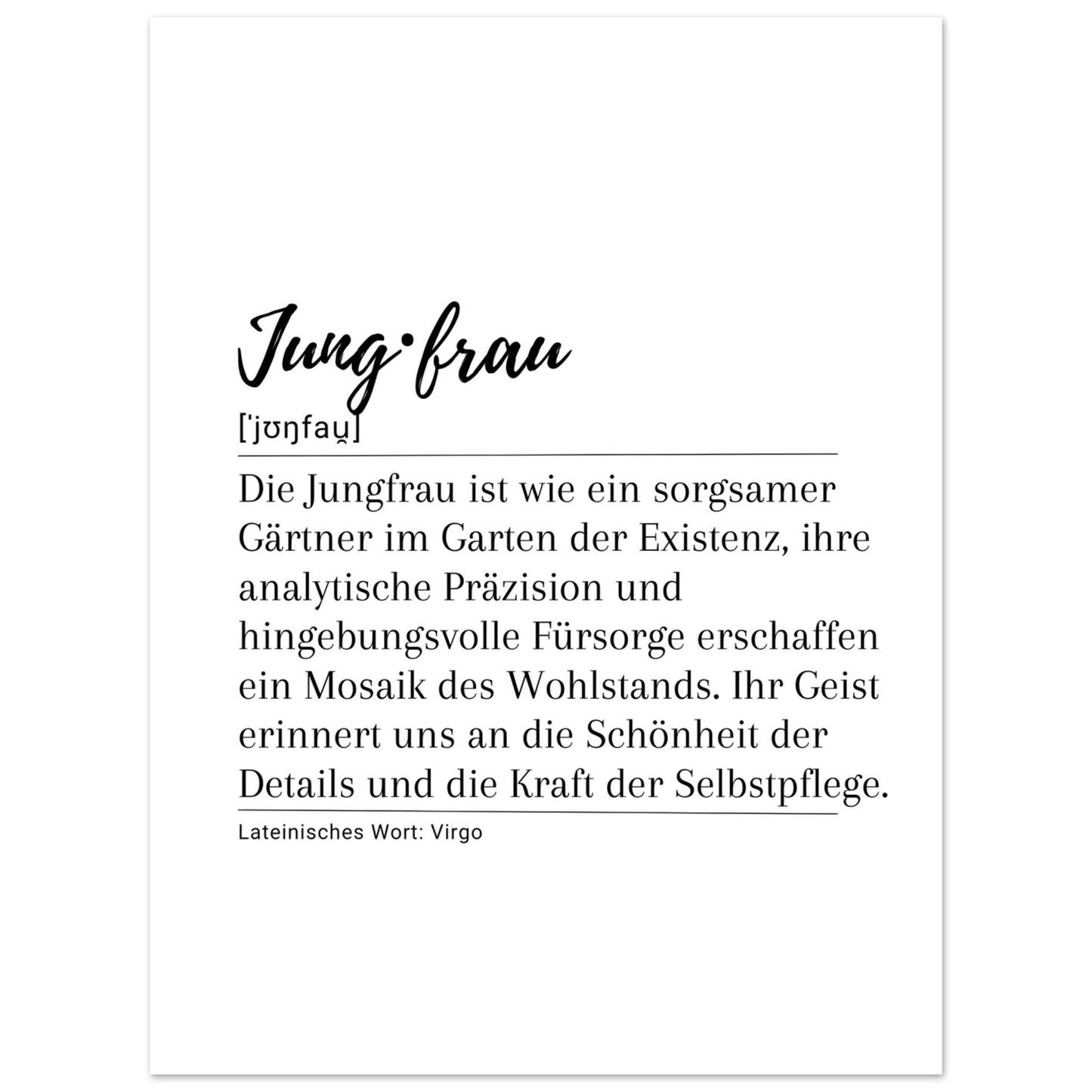 Jungfrau - Poster