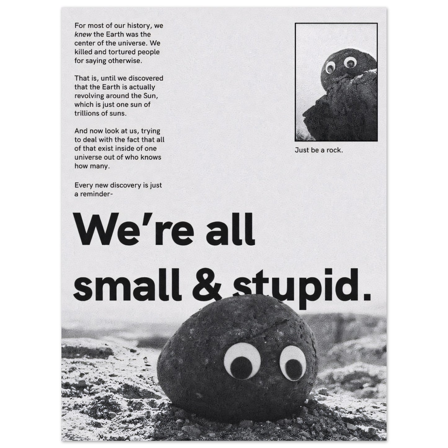 We're all small &amp; stupid - Poster