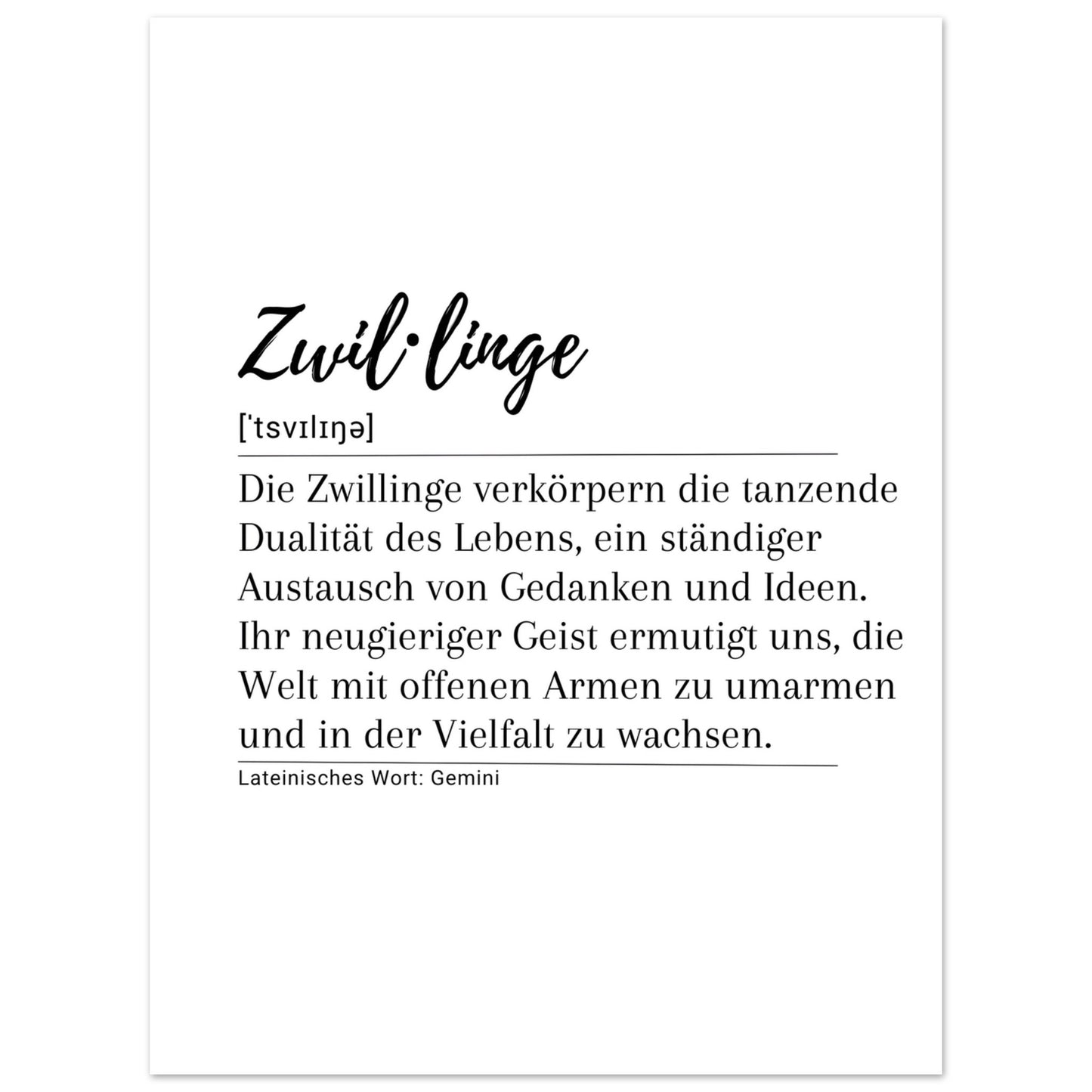 Zwillinge - Poster