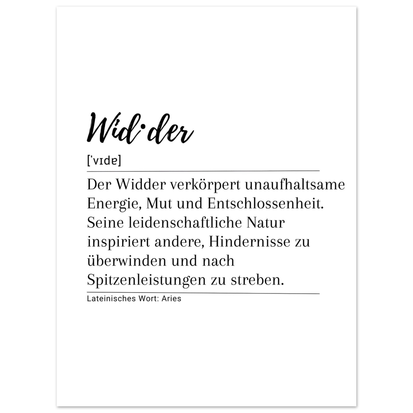 Widder - Poster