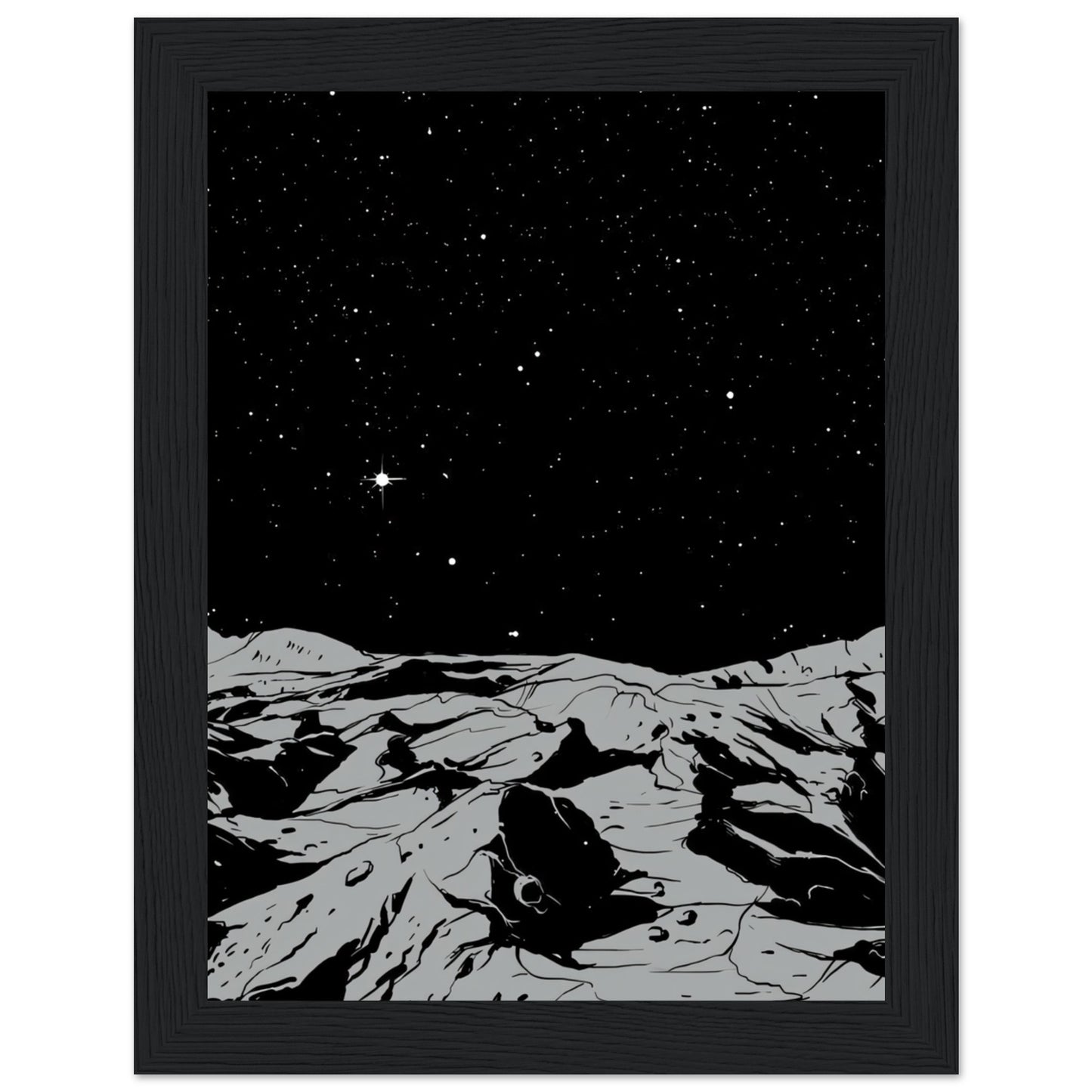 Mond Schwarz Weiß - Poster