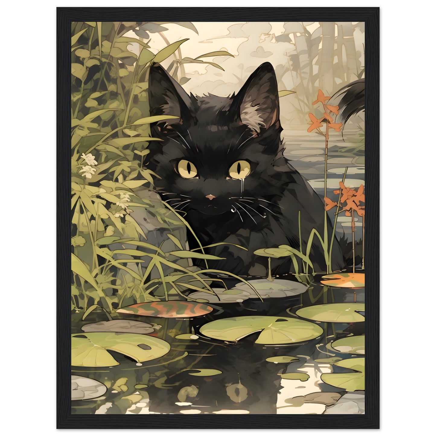 Cat by the Pond - Poster