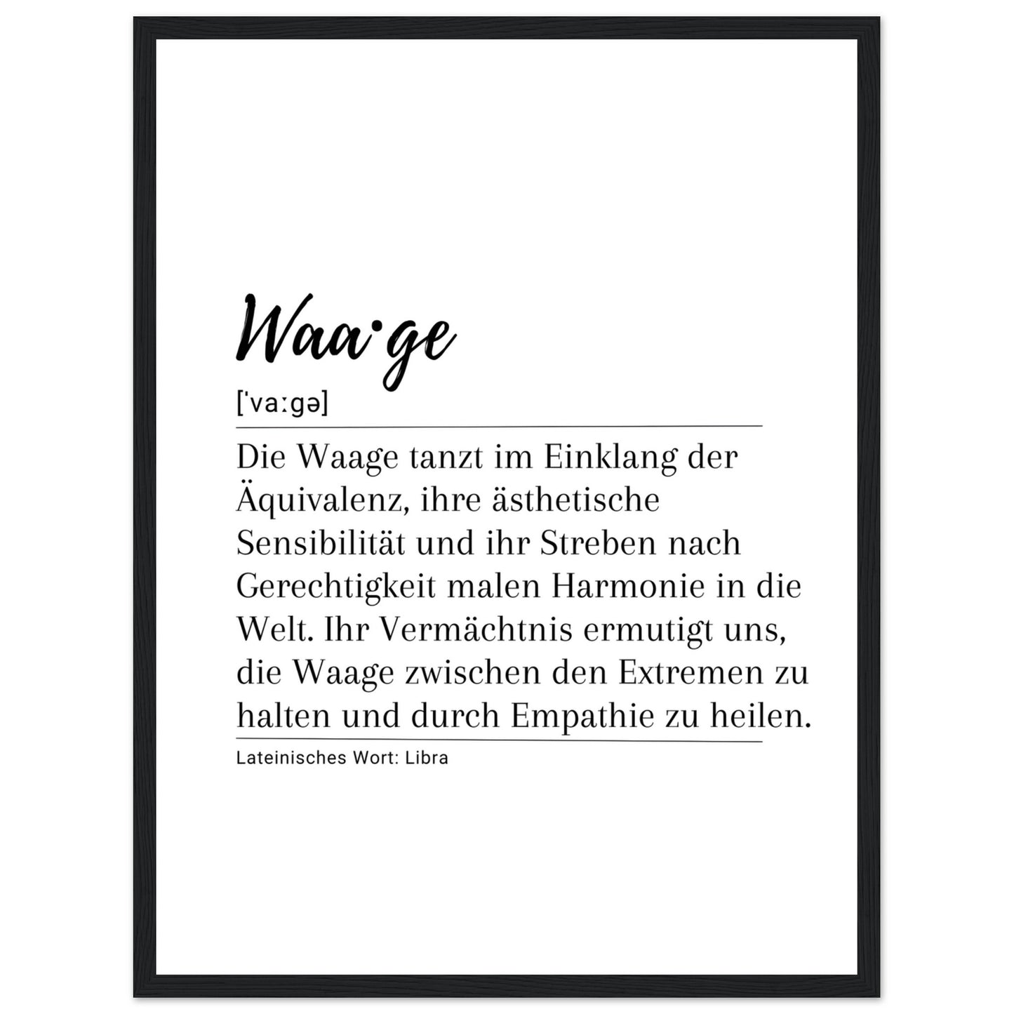 Waage - Poster