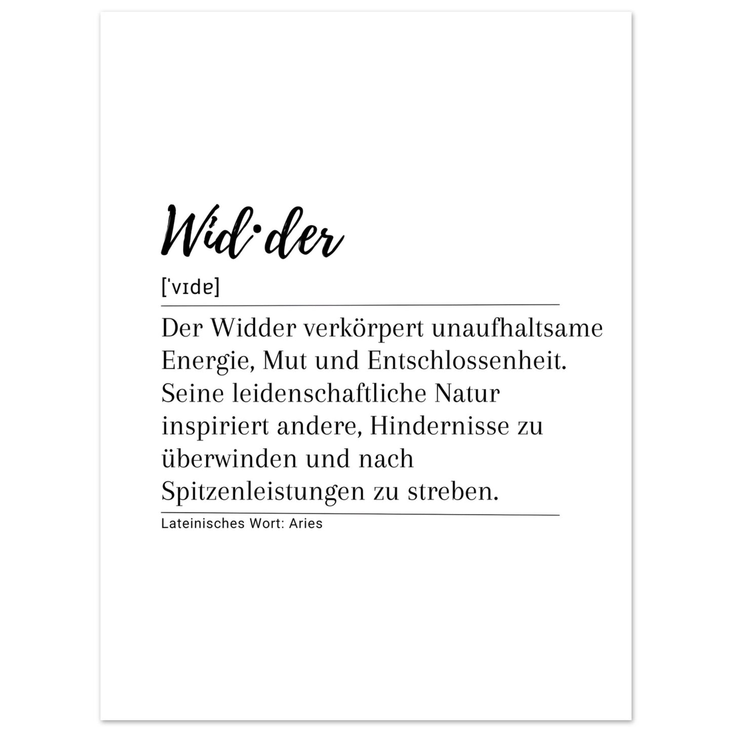 Widder - Poster