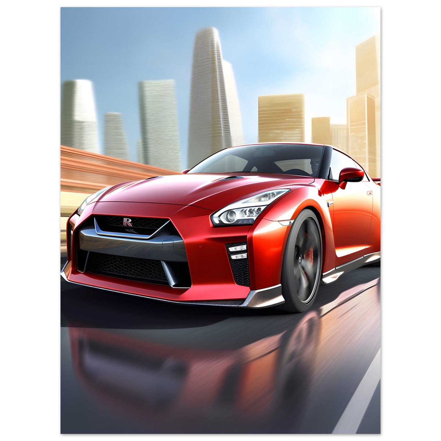 Nissan GT-R Rojo - Póster 