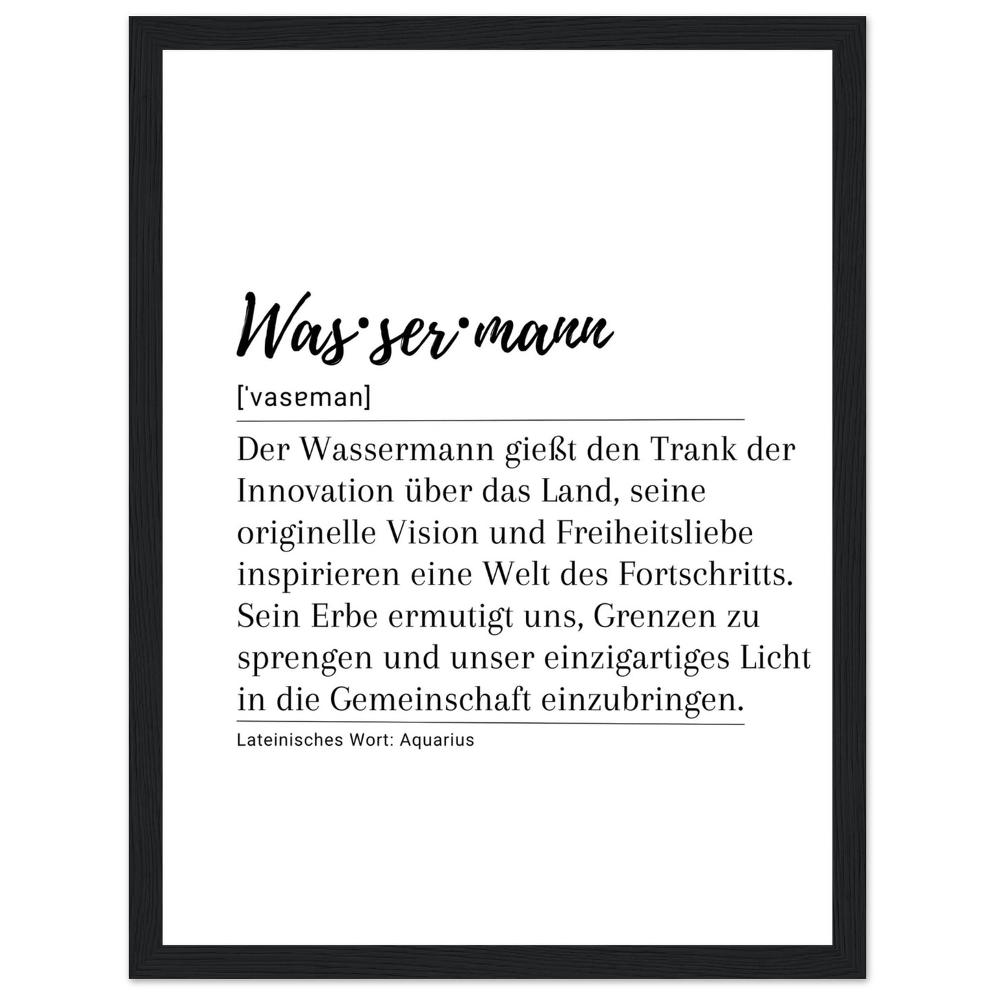 Wassermann - Poster