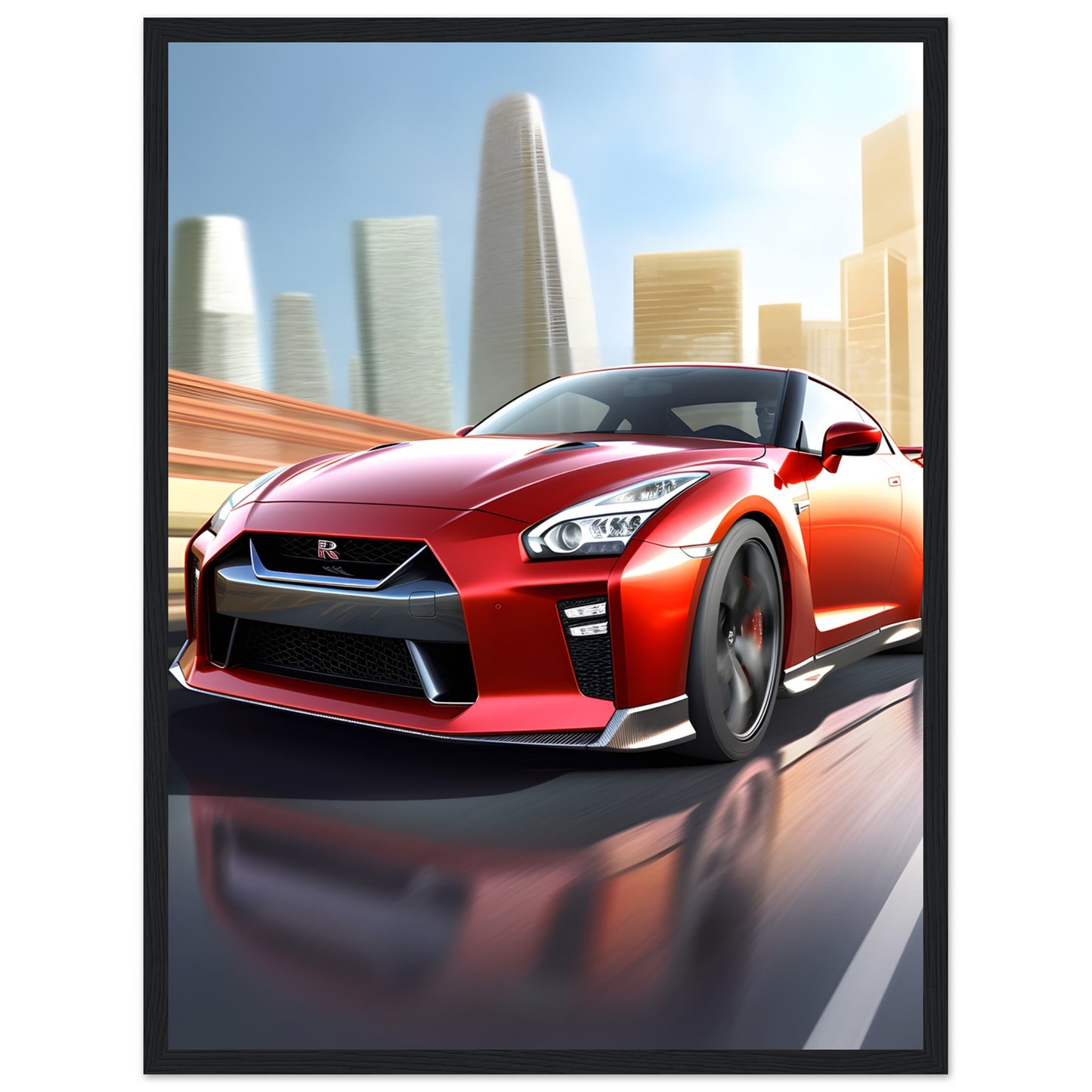 Nissan GT-R Rojo - Póster 