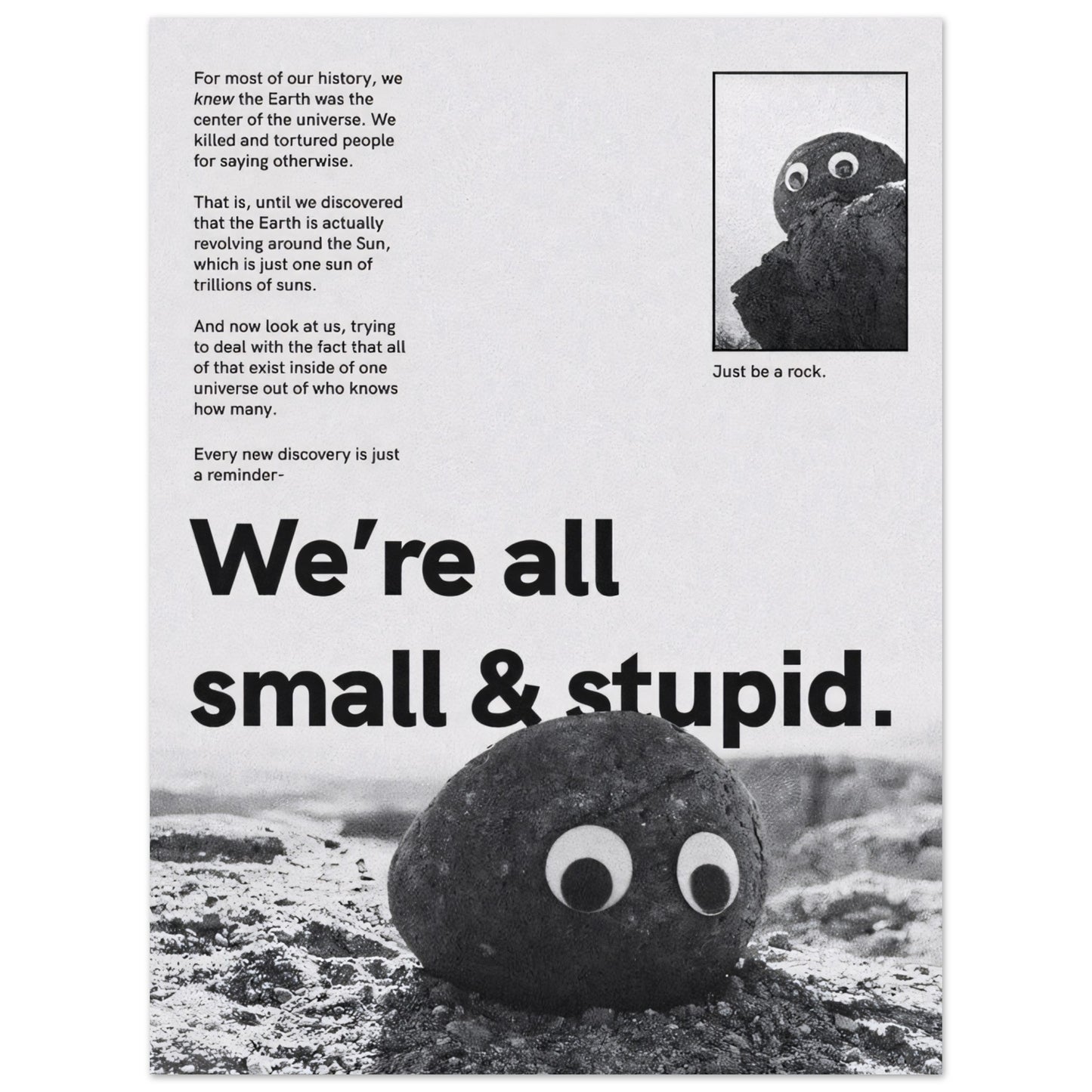 We're all small &amp; stupid - Poster