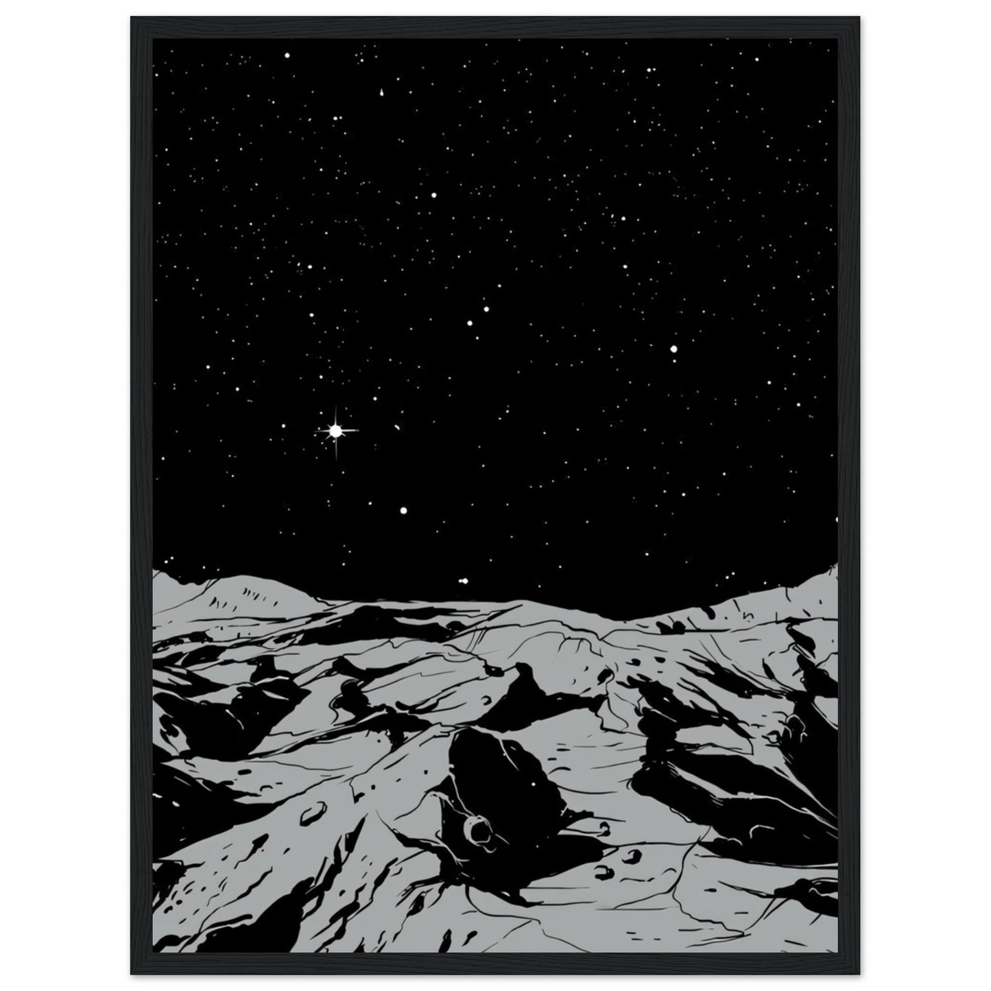 Mond Schwarz Weiß - Poster