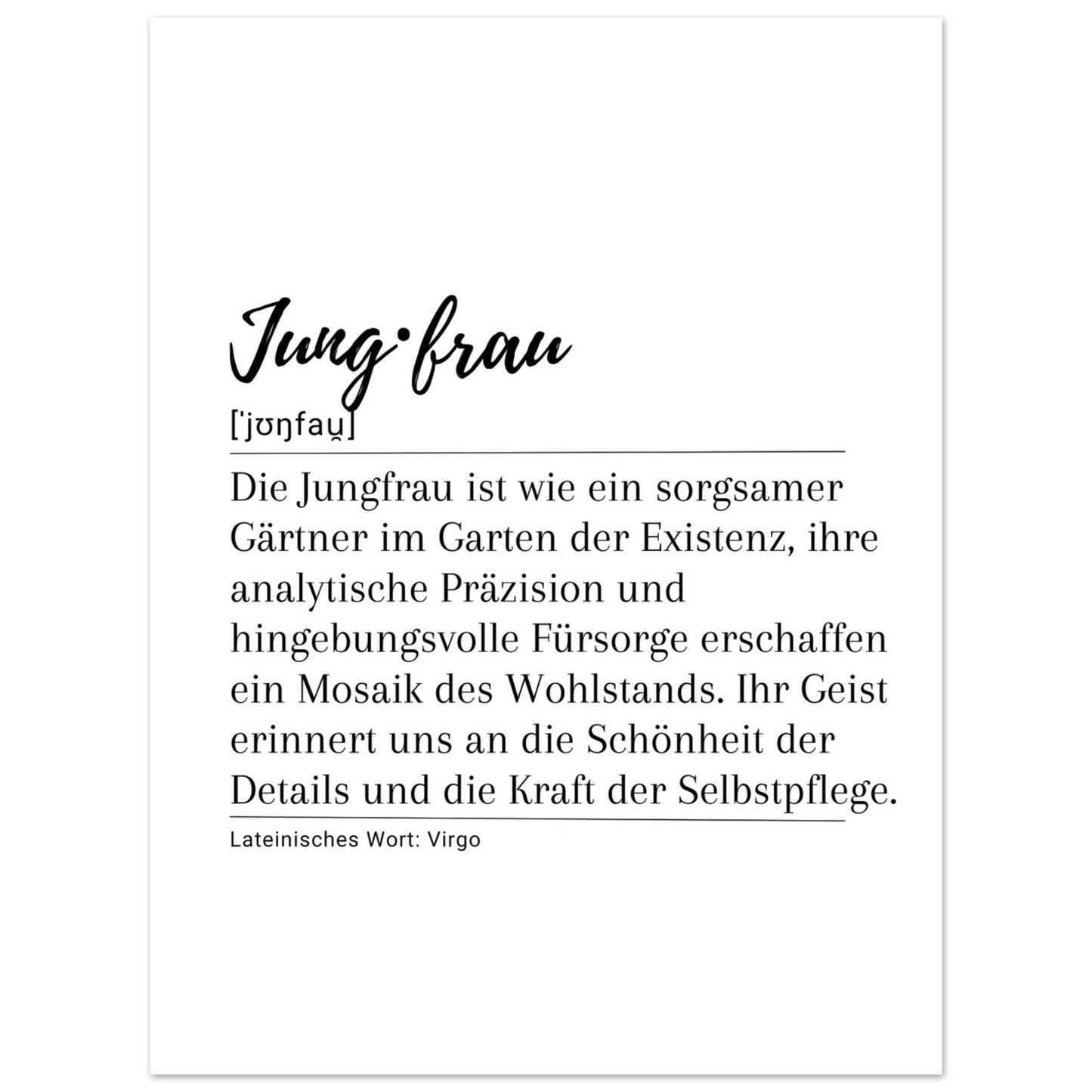 Jungfrau - Poster