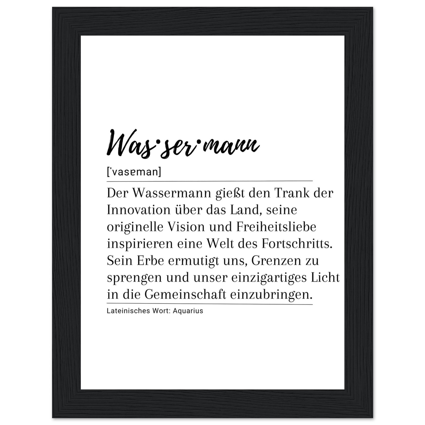 Wassermann - Poster