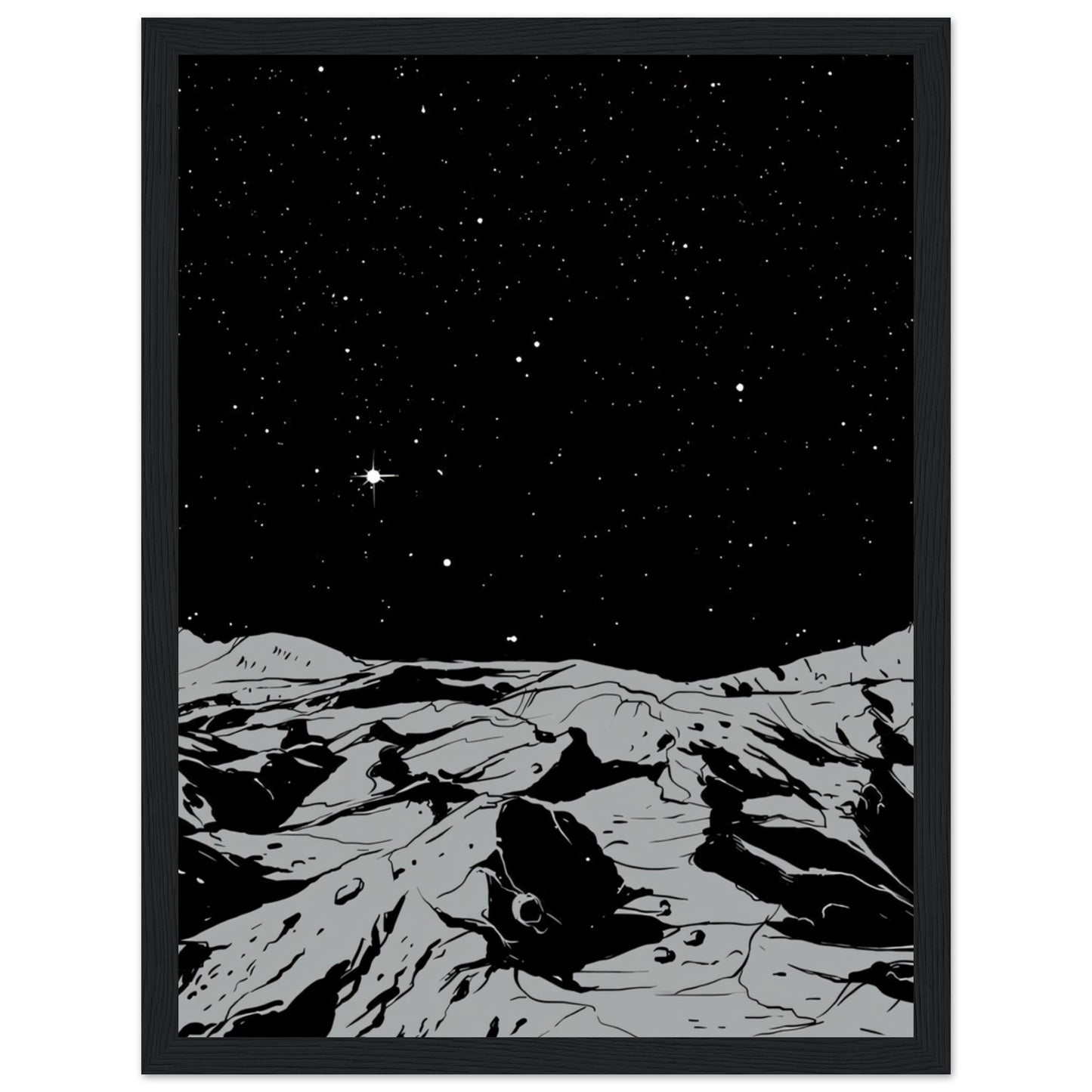 Mond Schwarz Weiß - Poster