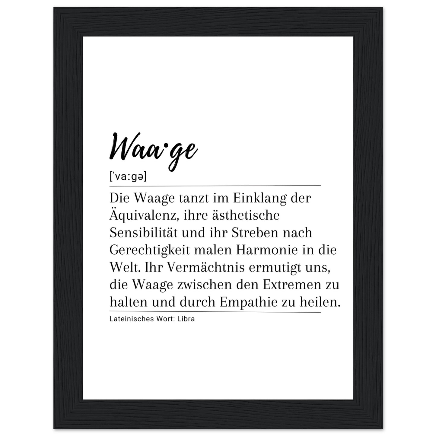 Waage - Poster