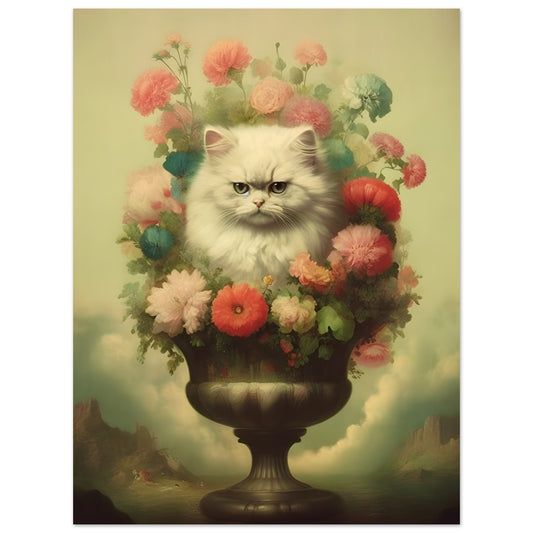 Cat in roses - Poster