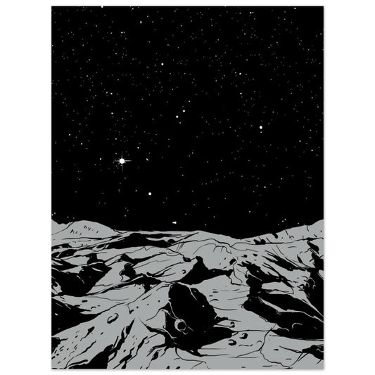 Mond Schwarz Weiß - Poster