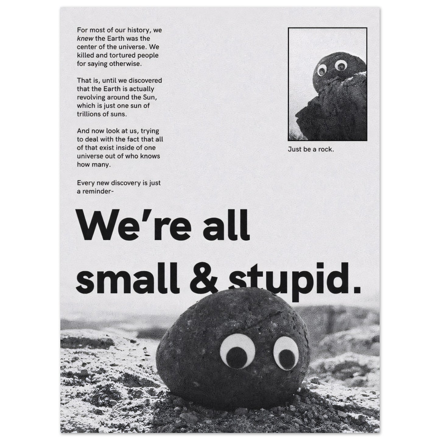 We're all small &amp; stupid - Poster