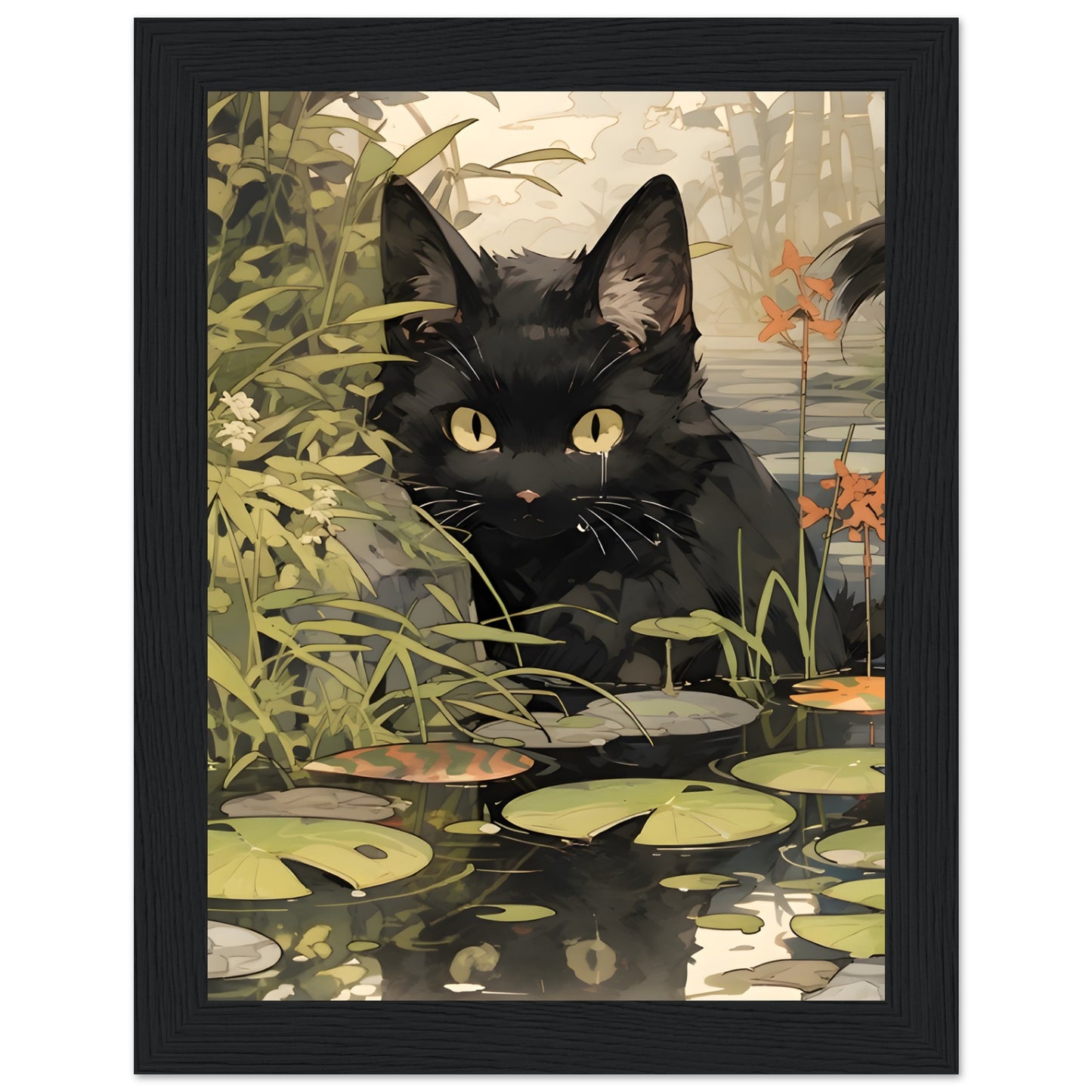 Cat by the Pond - Poster