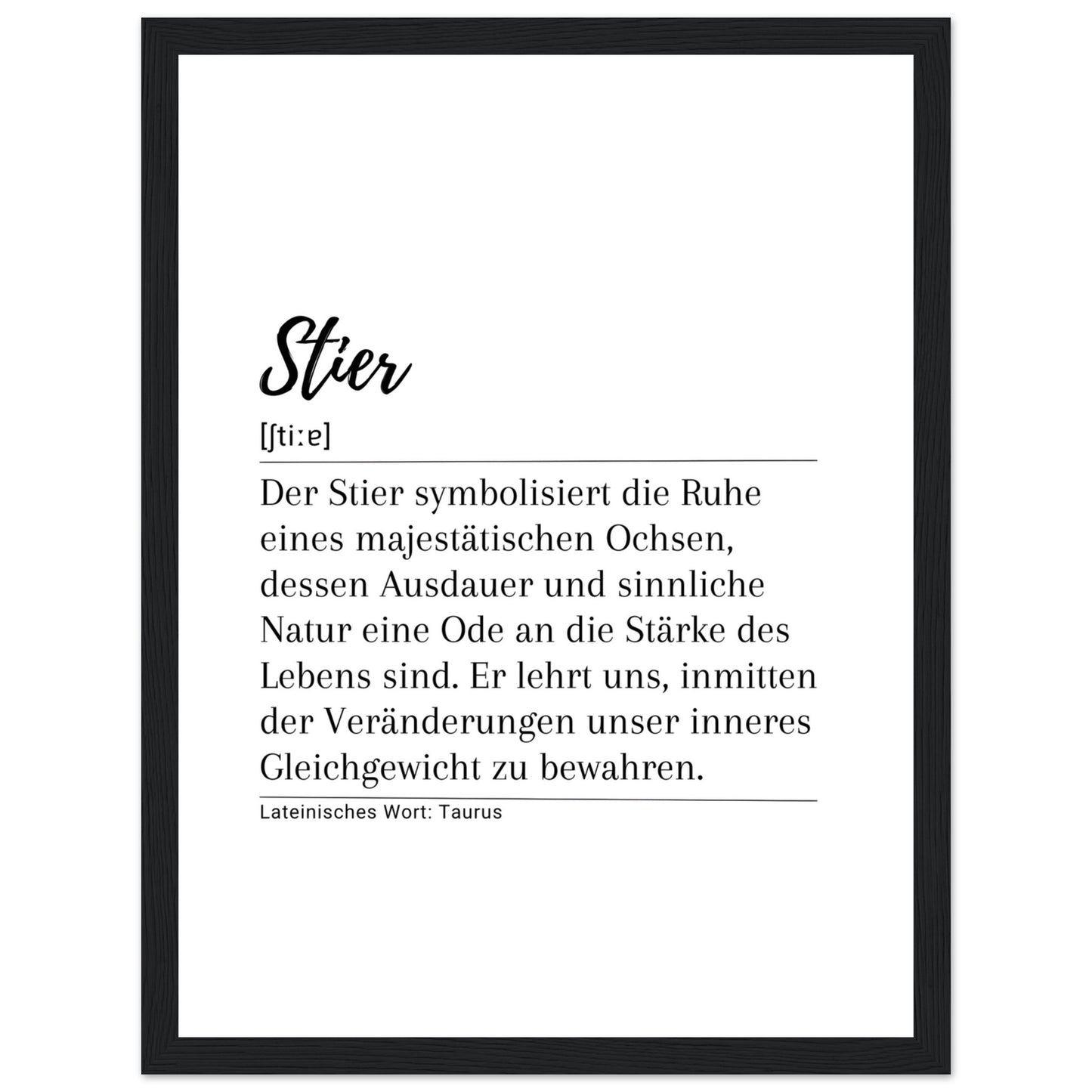 Stier - Poster