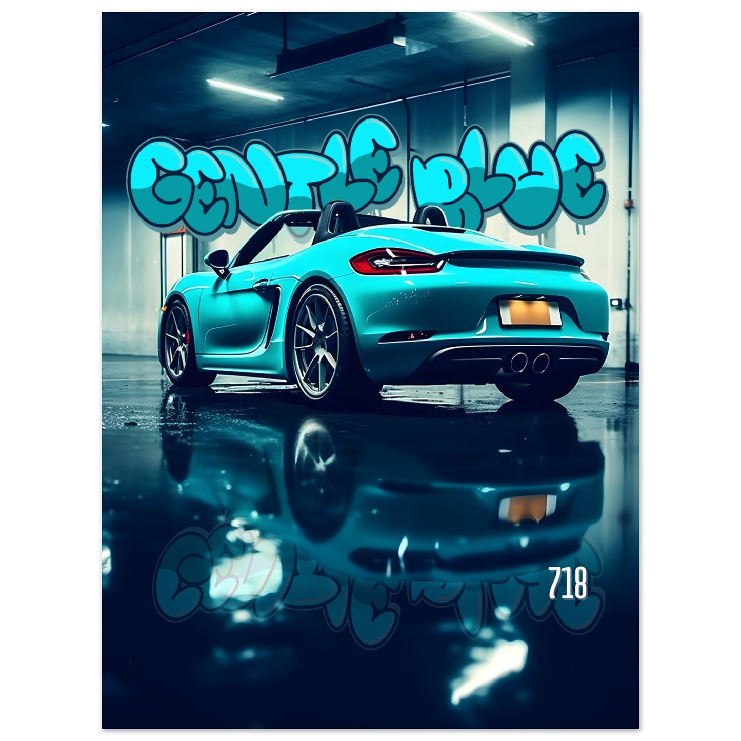 Gentle Blue 718 - Poster