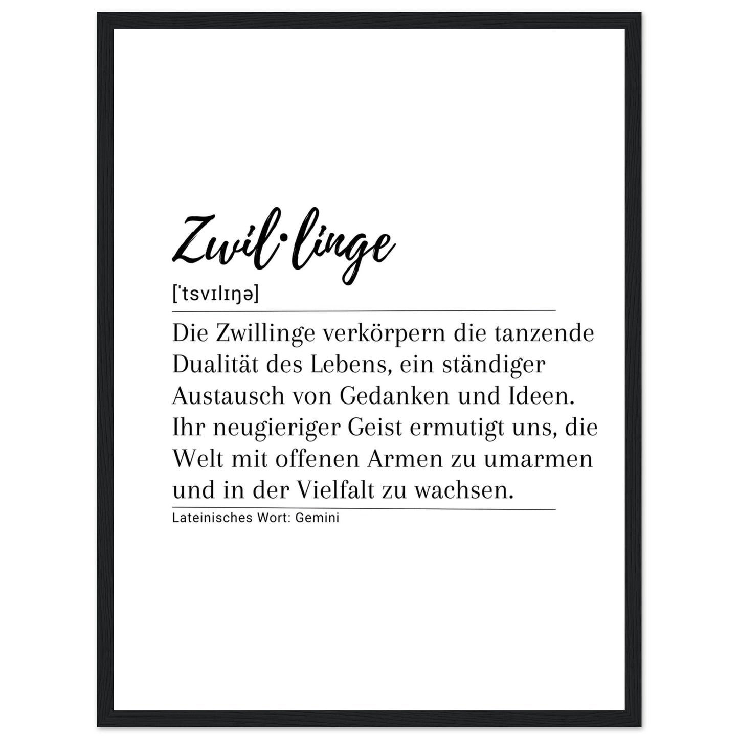 Zwillinge - Poster