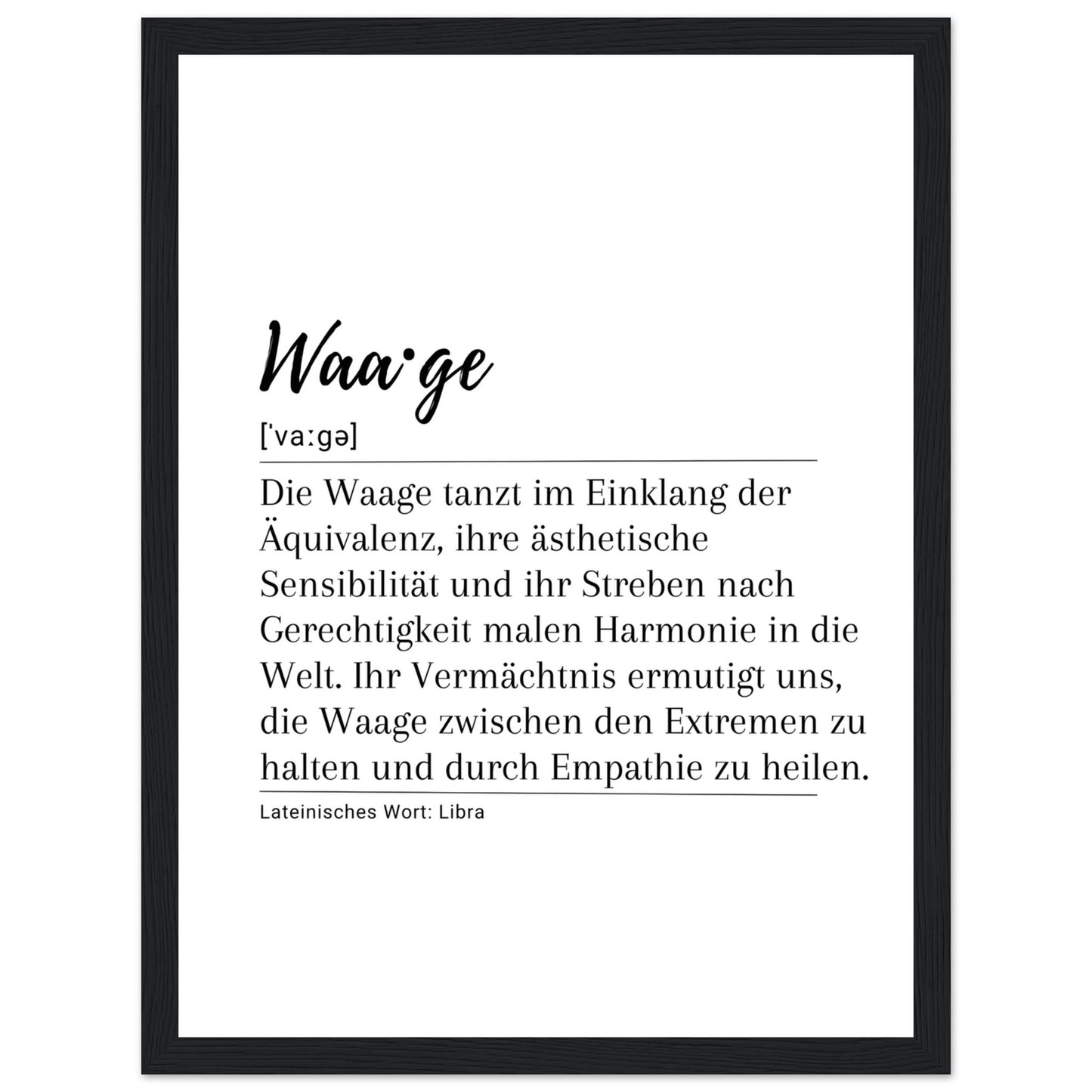 Waage - Poster