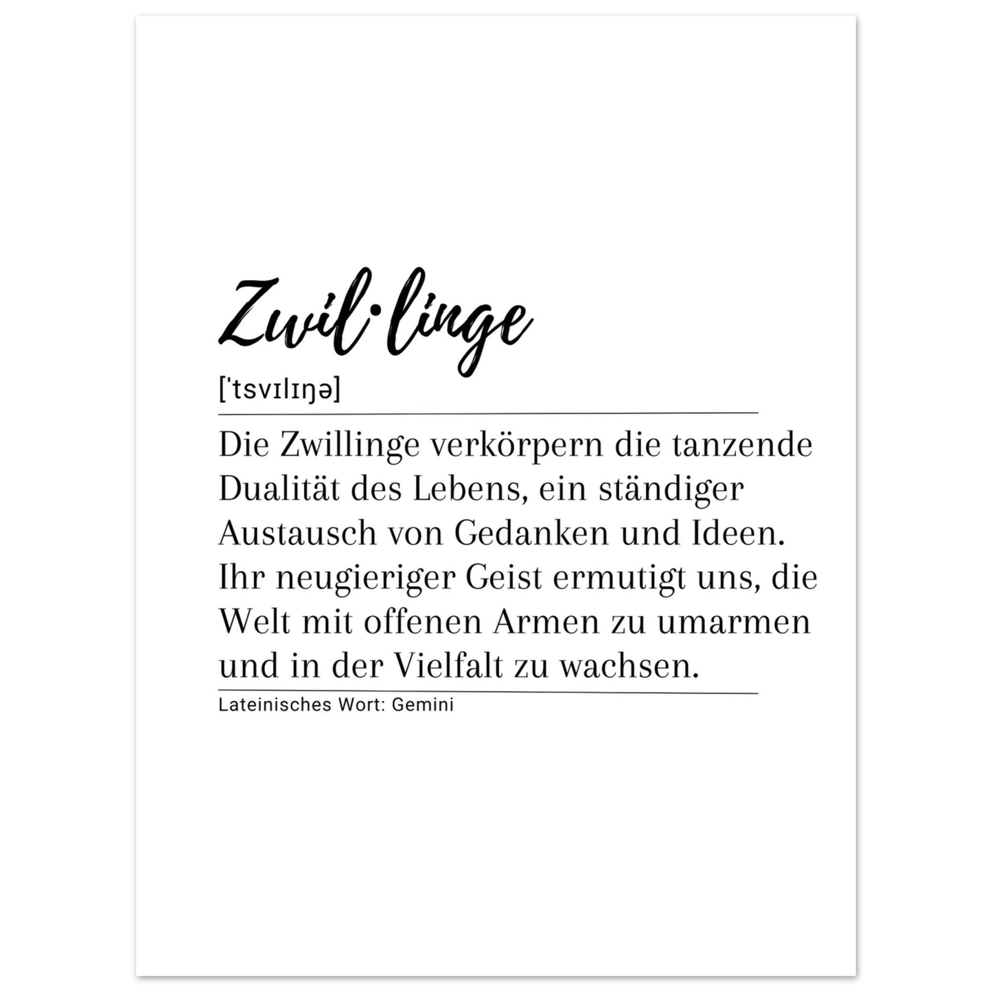 Zwillinge - Poster