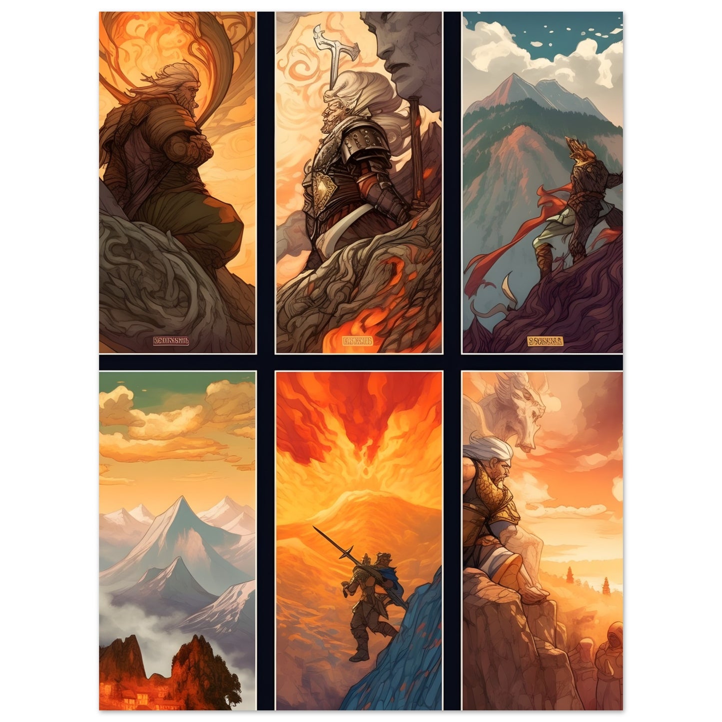 Norse Germanic Gods - Poster