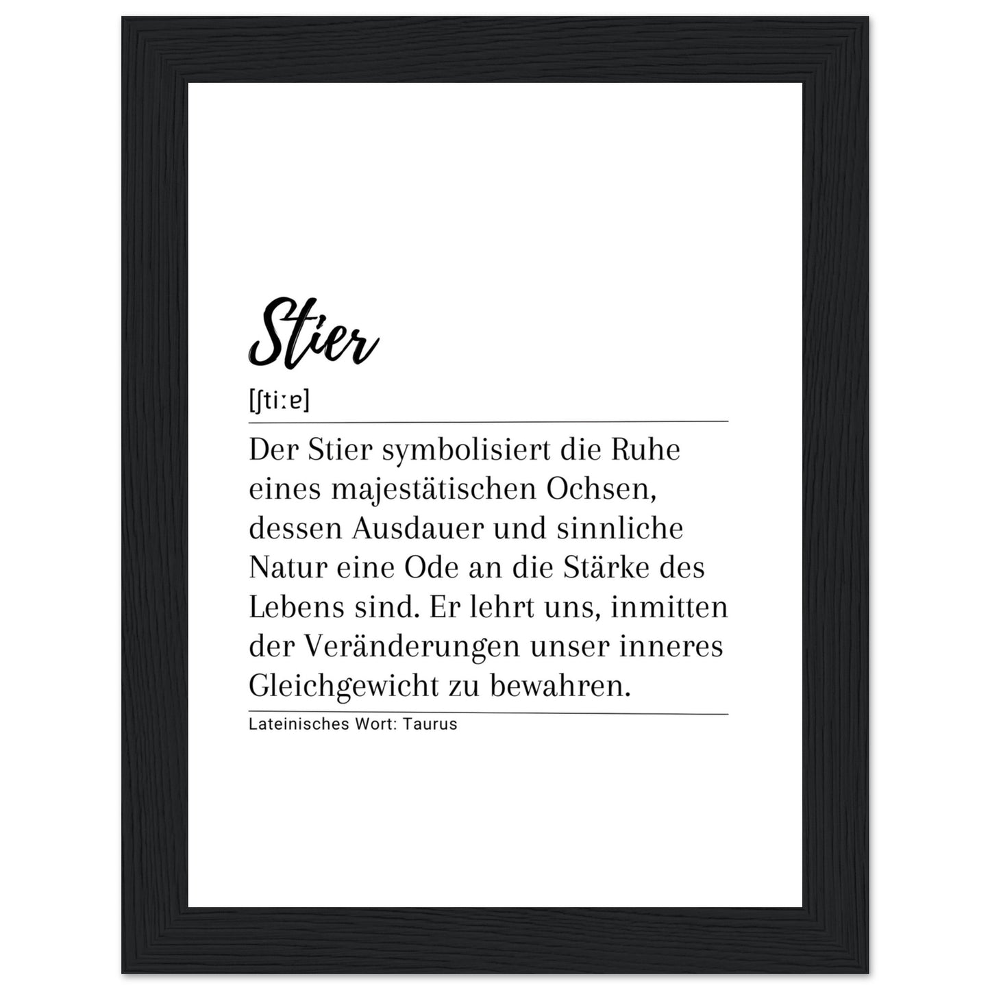 Stier - Poster