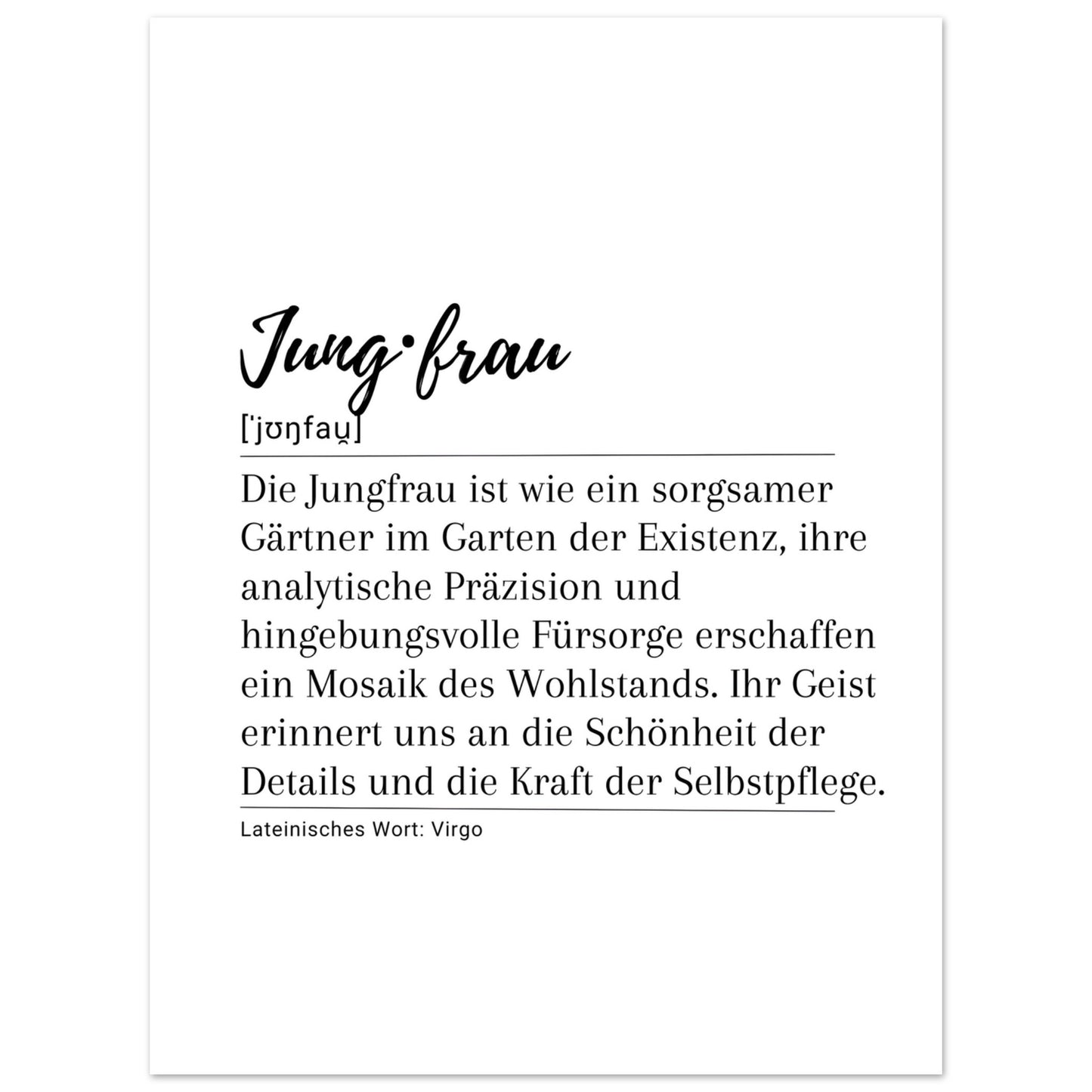 Jungfrau - Poster