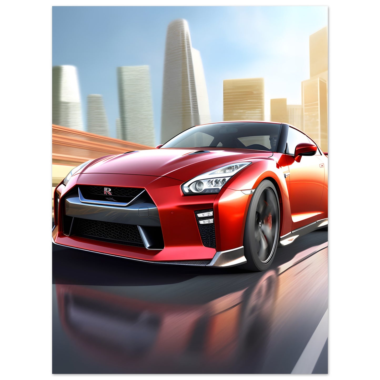 Nissan GT-R Rojo - Póster 