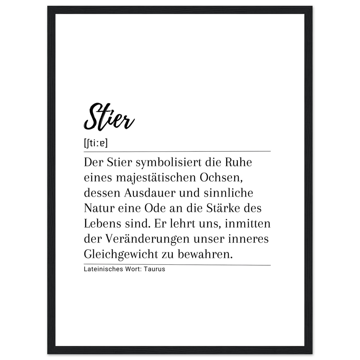 Stier - Poster
